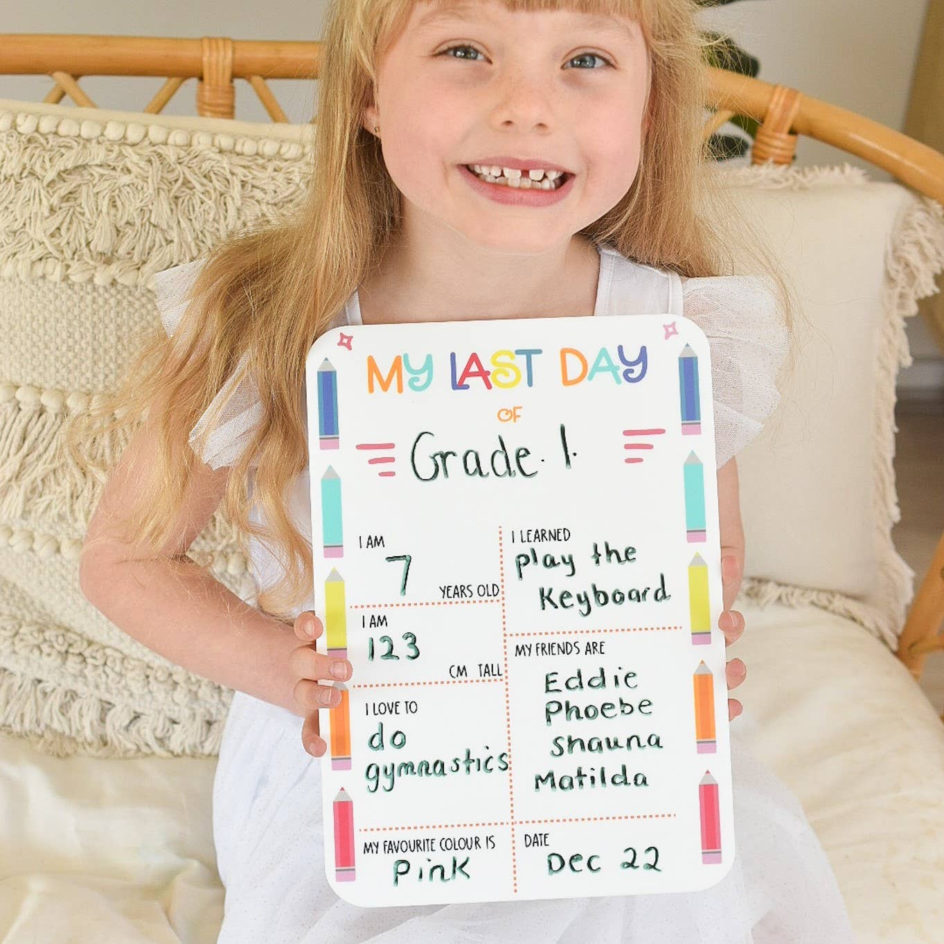 First & Last Day Board - Pencils