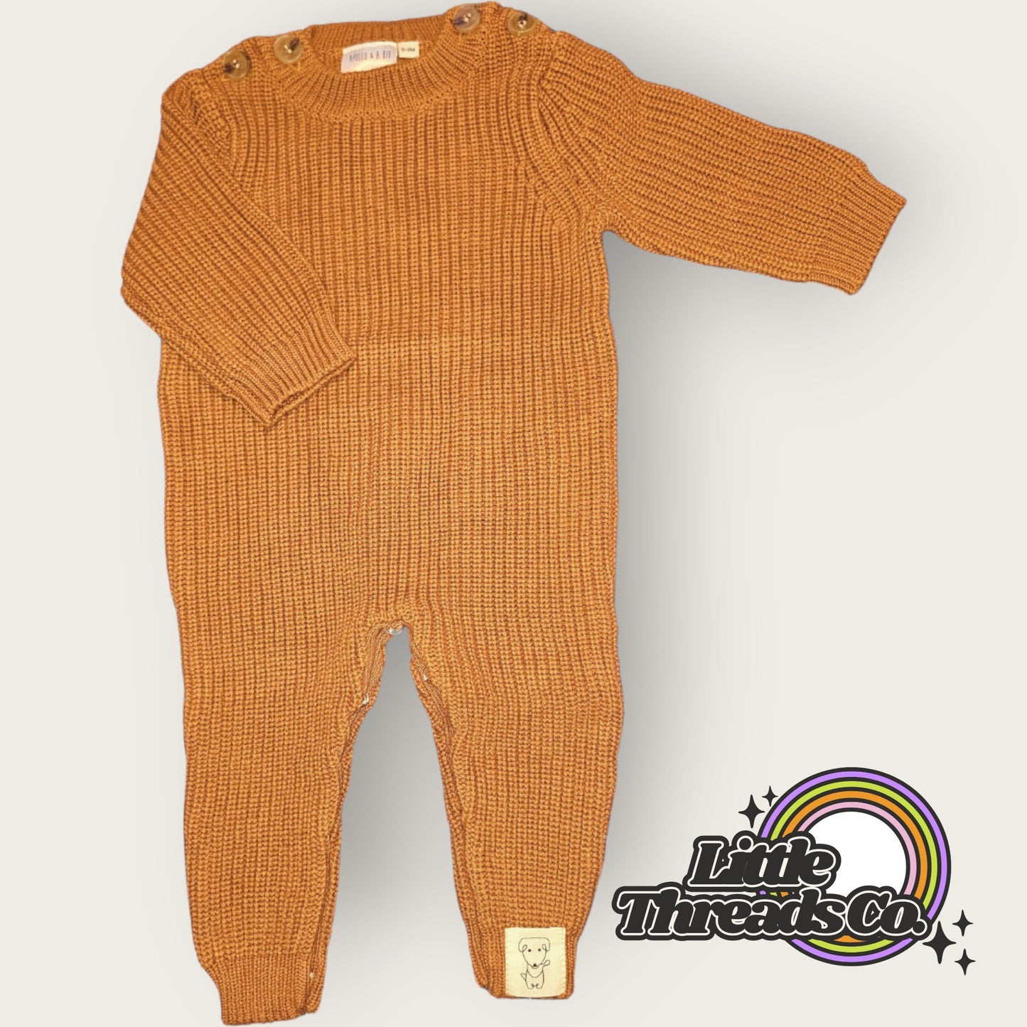 Knit Long Romper Cinnamon